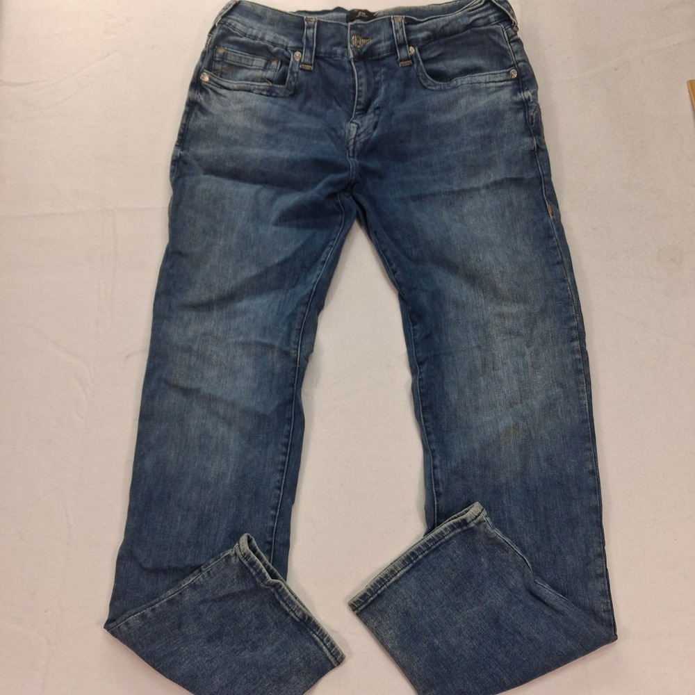 True Religion Jeans Mens 34 Geno Relaxed Slim Blue Horseshoe EUC